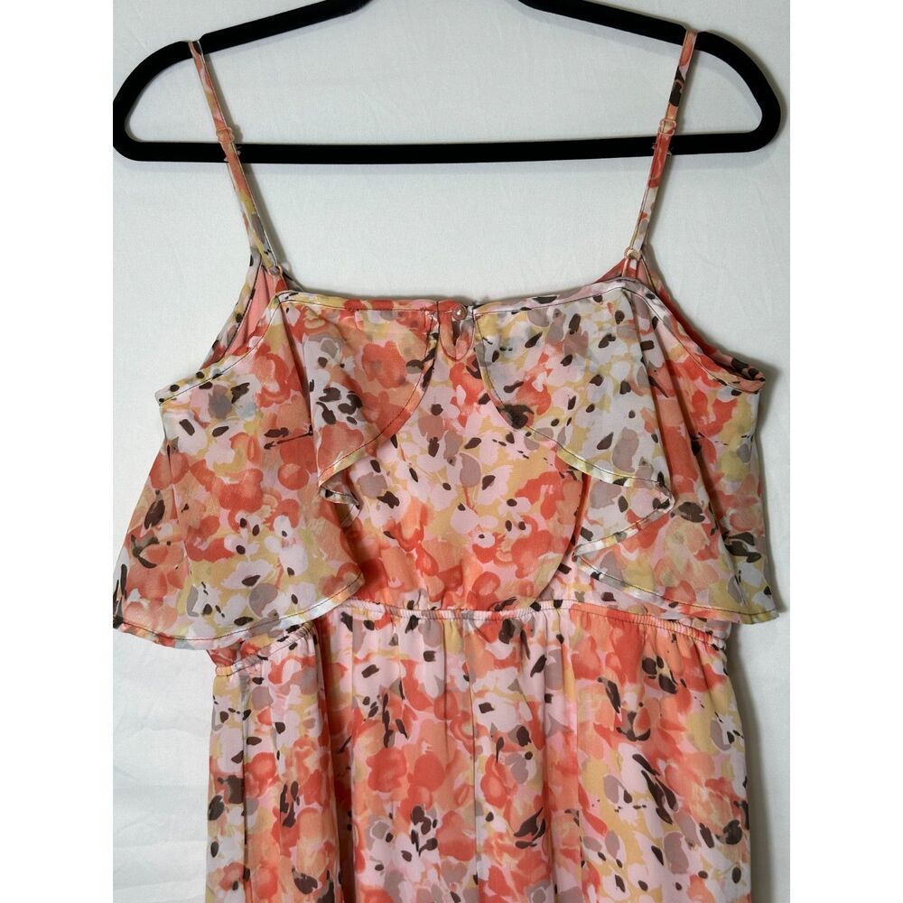Cato Women's Floral Maxi Dress with Adjustable Straps Ruffle Bodice, Size M - Picture 2 of 5
